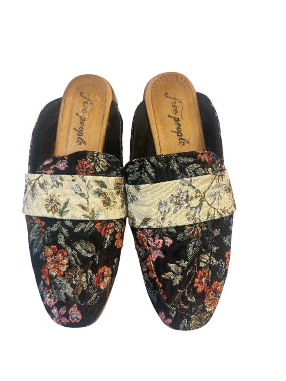 Free People Brocade at Ease Loafer Oxford Sang Mule Floral Tapestry 38 US 7.5